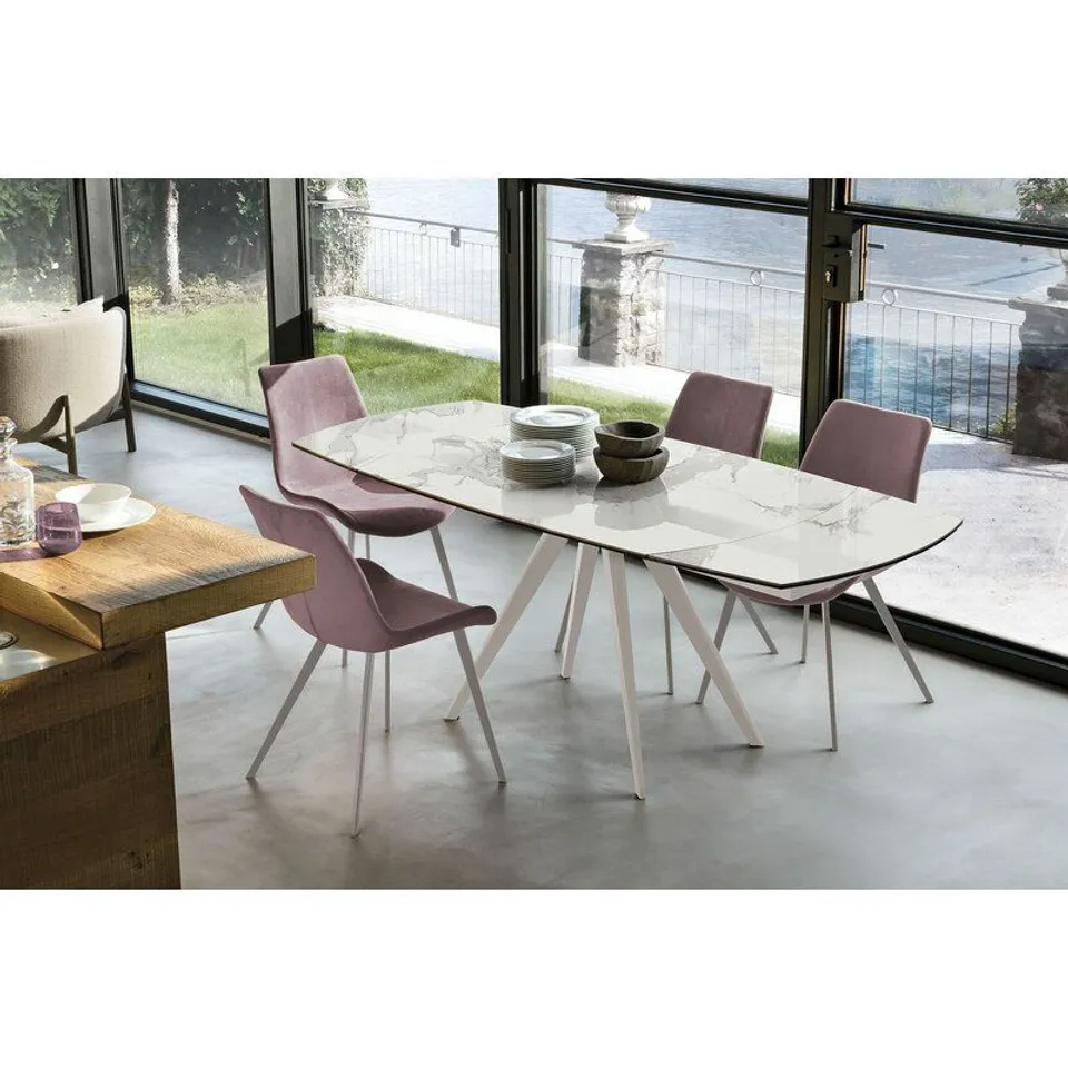 JACLYN EXTENDABLE DINING TABLE - WHITE
