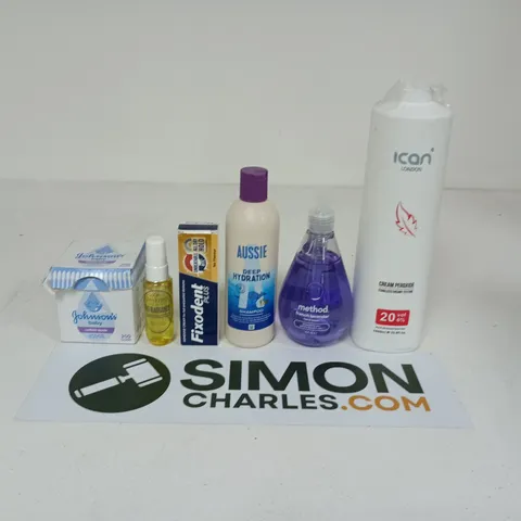 APPROXIMATEY 20 ASSORTED HEALTH AND BEAUTY PRODUCTS TO INCLUDE - JOHNSON'S BABY COTTON BUDS - FIXODENT PLUS AND METHOD HAND WASH