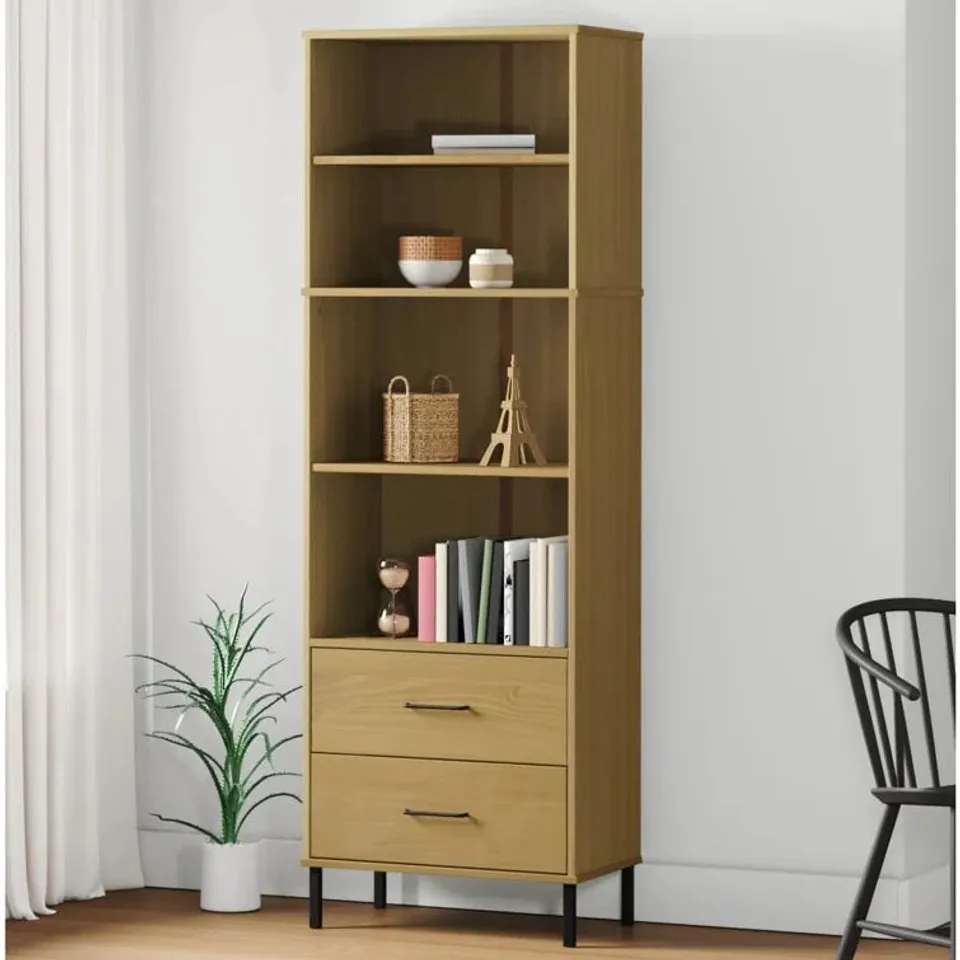 BOXED AAYLA 180X60CM SOLID WOOD BOOKCASE