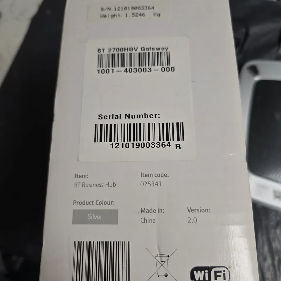 BT BUSINESS HUB 2700HGV GATEWAY ROUTER – BOXED WITH CABLES
