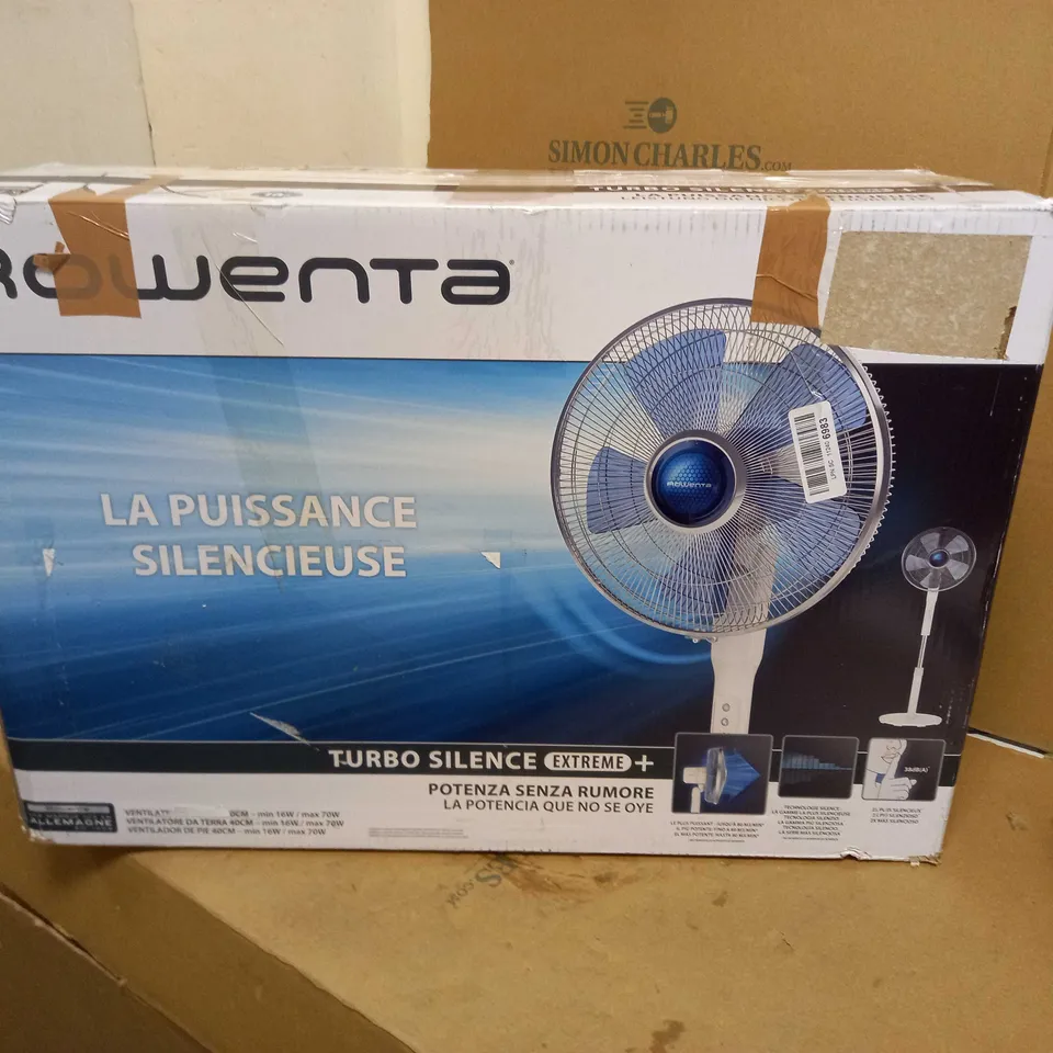 ROWENTA 16 INCH OSCILLATING STAND FAN WITH TILTABLE HEAD