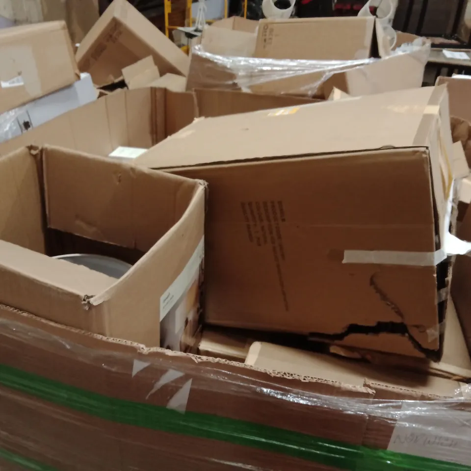 PALLET OF ASSORTED DESIGNER LIGHTING PRODUCTS TO INCLUDE;FLOOR LAMP,TABLE LAMP, CEILING LIGHT