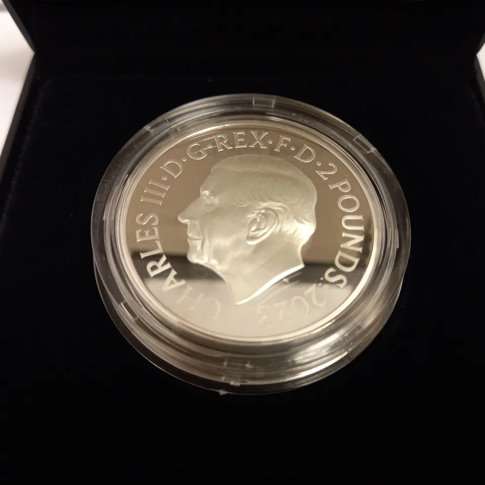 THE ROYAL MINT `THE ROYAL TUDOR BEASTS` BULL OF CLARENCE SILVER PROOF COIN