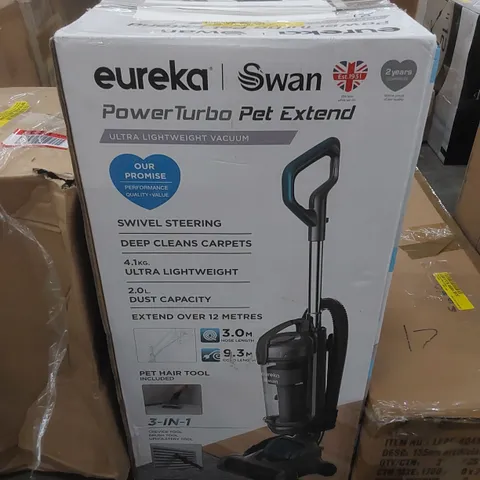 BOXED SWAN SC15834N EUREKA POWER TURBO BAGLESS UPRIGHT VACUUM CLEANER (1 BOX)