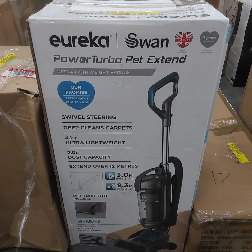 BOXED SWAN SC15834N EUREKA POWER TURBO BAGLESS UPRIGHT VACUUM CLEANER (1 BOX)