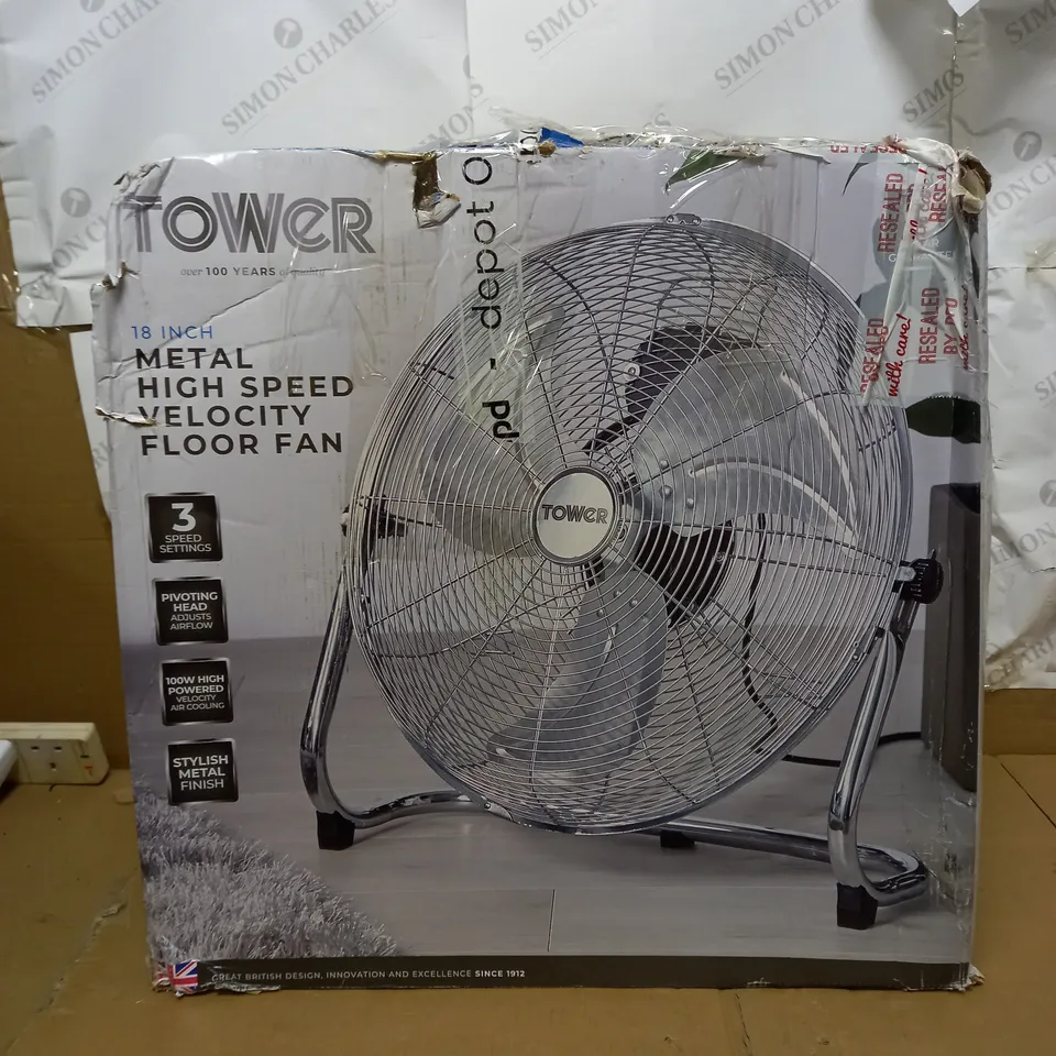 TOWER 18 INCH METAL HIGH SPEED VELOCITY FLOOR FAN