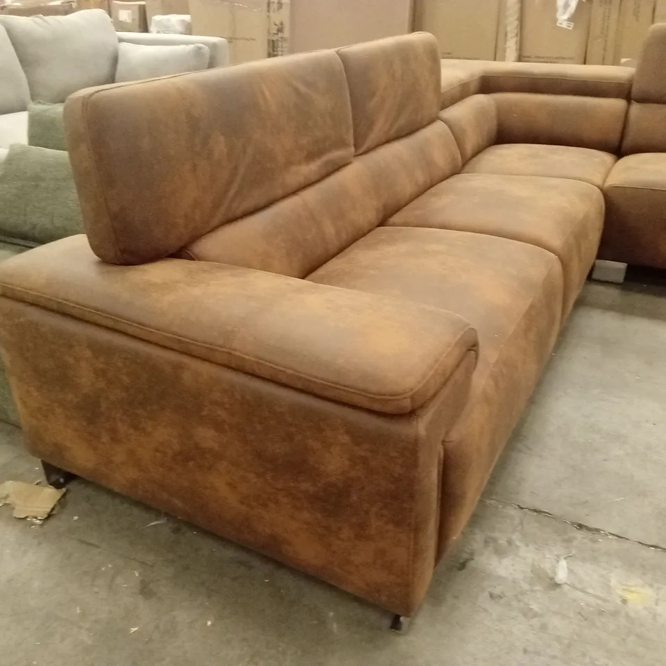 KULVEER FABRIC LEATHER-LOOK CORNER SOFA