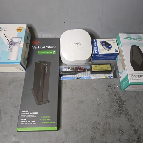 APPROXIMATELY 15 ASSORTED ITEMS TO INCLUDE - HD ANTENNA , MESH NEBULIZER , VERTICAL STAND FOR XBOX ONE ETC