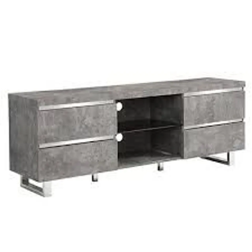 BOXED SYDNEY LOWBOARD TV STAND IN CONCRETE PAPER (2 BOXES)
