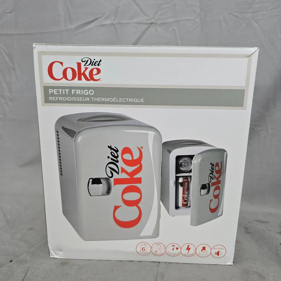 BOXED DIET COKE MINI FRIDGE 