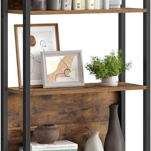 BOXED VASAGLE 5 TIER BOOKCASE, RUSTIC BROWN AND BLACK