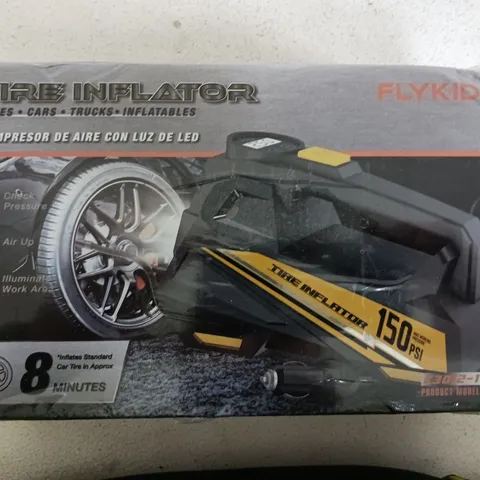 FLYKID TIRE INFLATOR PORTABLE AIR COMPRESSOR β 150 PSI, LED LIGHT, BOXED