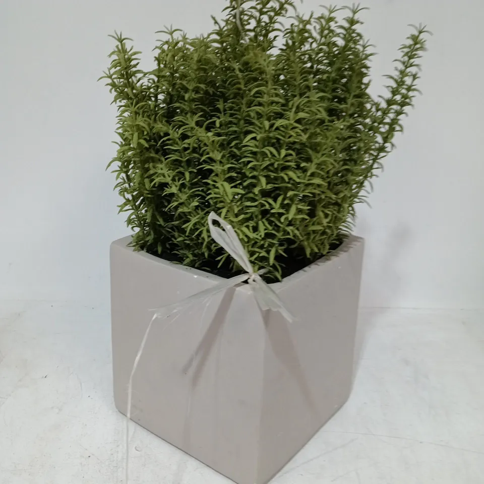ARTIFICIAL SHRUB IN SQUARE GREY PLANTER