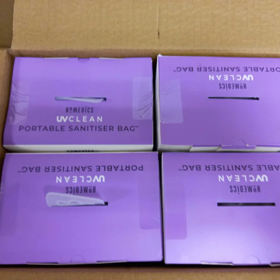 BOX OF 4 HOMEDICS PORTABLE UV CLEAN SANITISER BAG