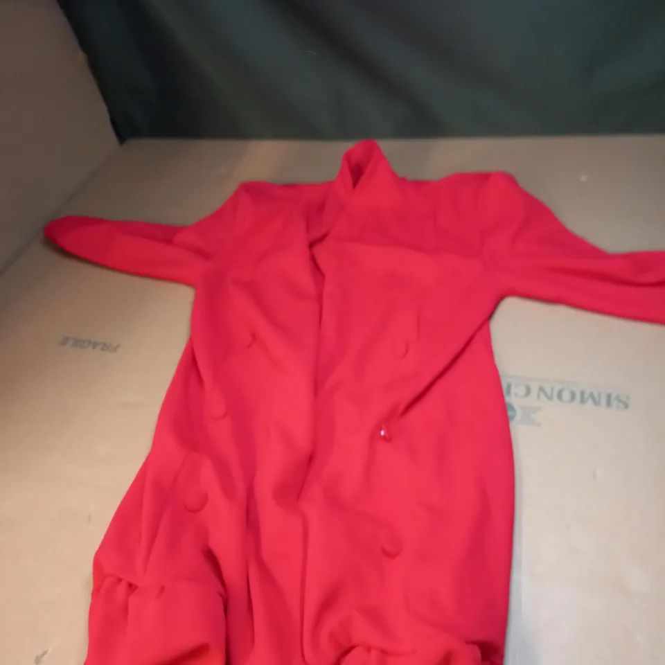 WOMENS FRILL HEM BLAZER JACKET IN RED SIZE 14