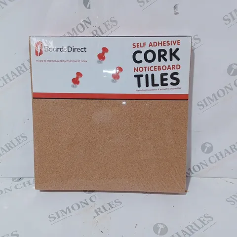 BOARDS DIRECT PACK OF 6 SELF ADHESIVE CORK NOTICEBOARD TILES