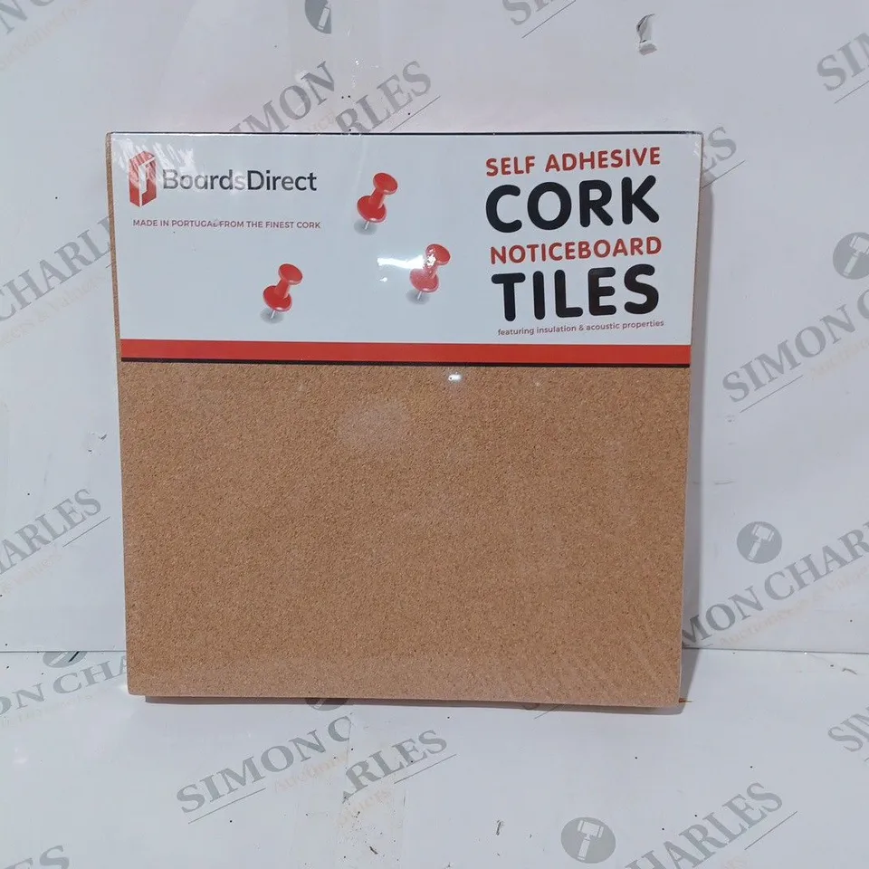 BOARDS DIRECT PACK OF 6 SELF ADHESIVE CORK NOTICEBOARD TILES