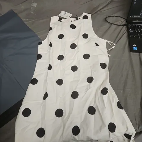 NOBODY'S CHILD PALERMO MINI DRESS WHITE SPOT, UK 10