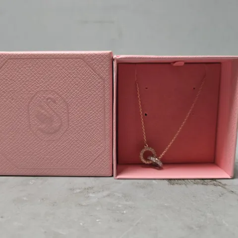 BOXED SWAROVSKI 2 CIRCLE PENDANT NECKLACE 