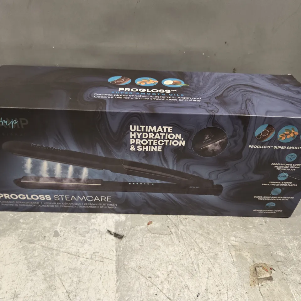 BOXED REVAMP PROGLOSS STEAMCARE CERAMIC STRAIGHTENER ST-1600-GB