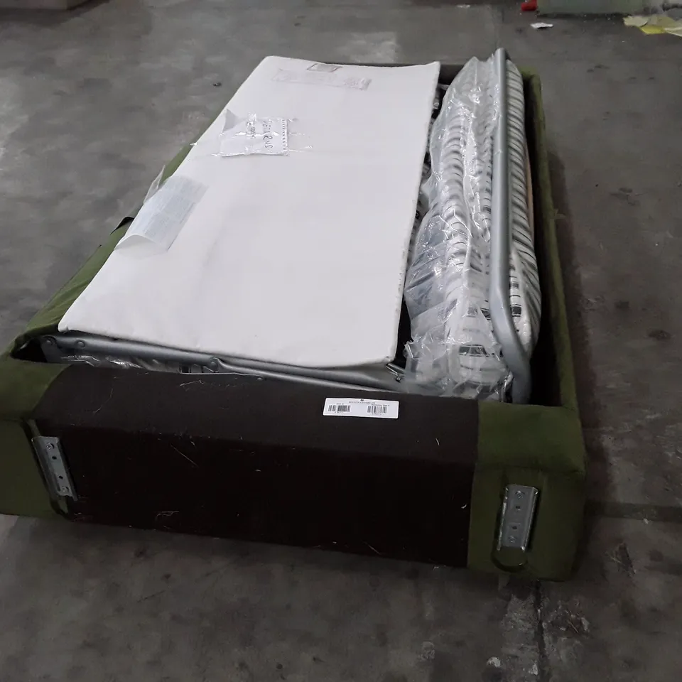 QUALITY DESIGNER SOFA BED BASE - GREEN FABRIC 