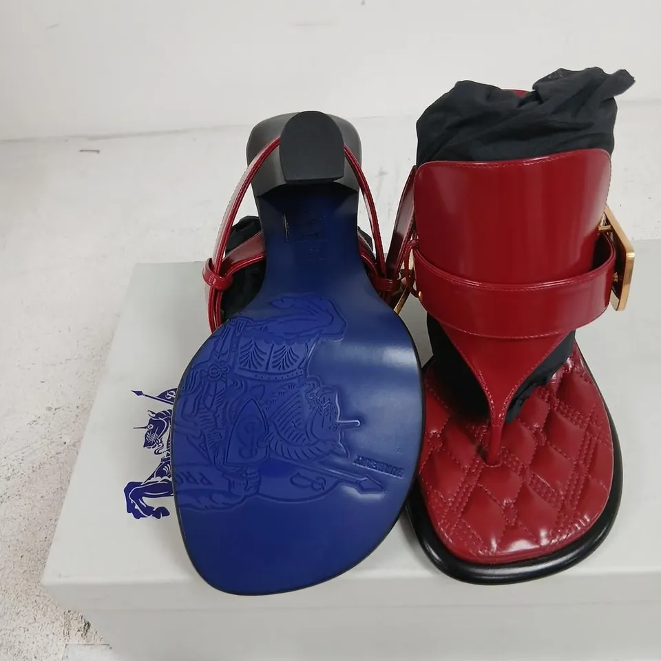 BURBERRY RED LEATHER SANDALS – UK 3 (EU 36)