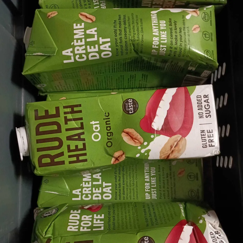 APPROXIMATELY 8 RUDE HEALTH OAT ORGANIC DRINKS  