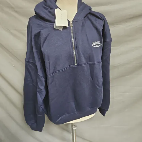 KAIIAS STUDIO 3/4 ZIP HOODIE CO ORD IN NAVY SIZE 10