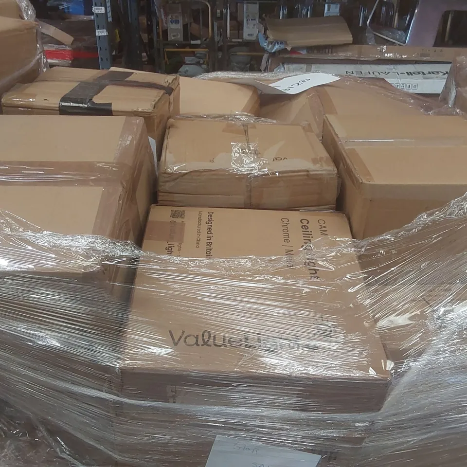 PALLET CONTAINING A VERY LARGE QUANTITY OF ASSORTED DESIGNER LIGHTING PRODUCTS