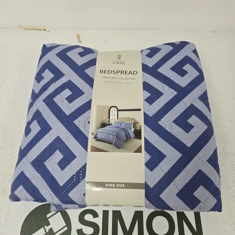 COTTON KING BEDSPREAD – KING SIZE, GREEK KEY COLLECTION