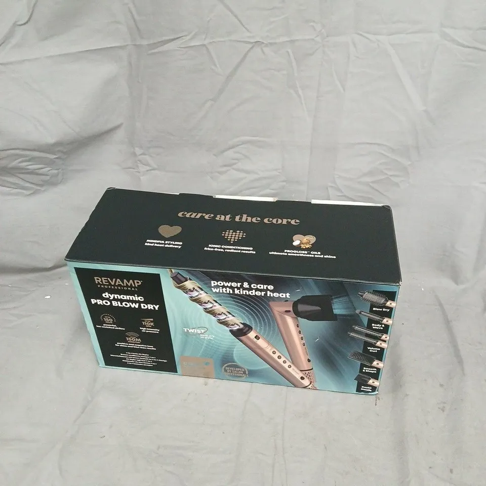 REVAMP PROFESSIONAL DYNAMIC PRO BLOW DRY HAIR DRYER – ROSE GOLD WITH ATTACHMENTS (BOXED)