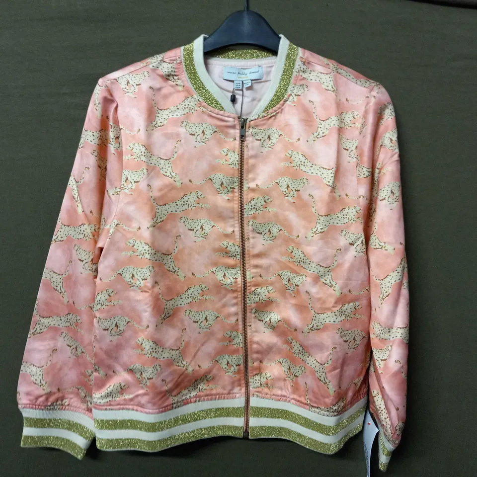 NEVER FULLY DRESSED PASTEL LIVELY LEOPARD BOMBER JACKET - EU MEDIUM