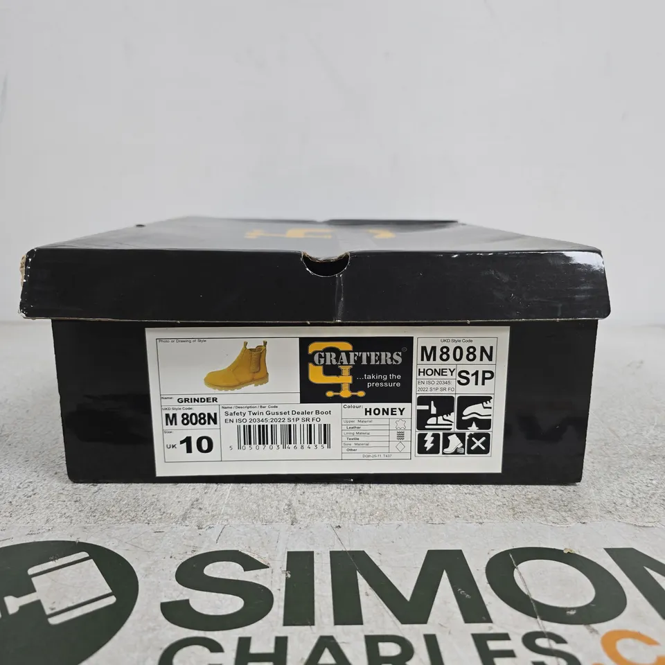 GRAFTER'S HONEY SAFETY BOOTS M808N, UK 10