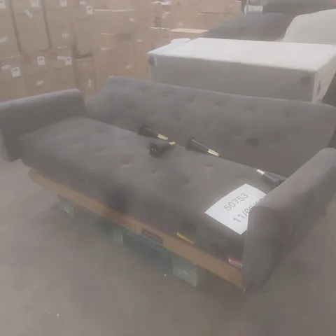 PALLET OF ASSORTED FURNITURE PARTS AND CLIC CLAC SOFA BED 