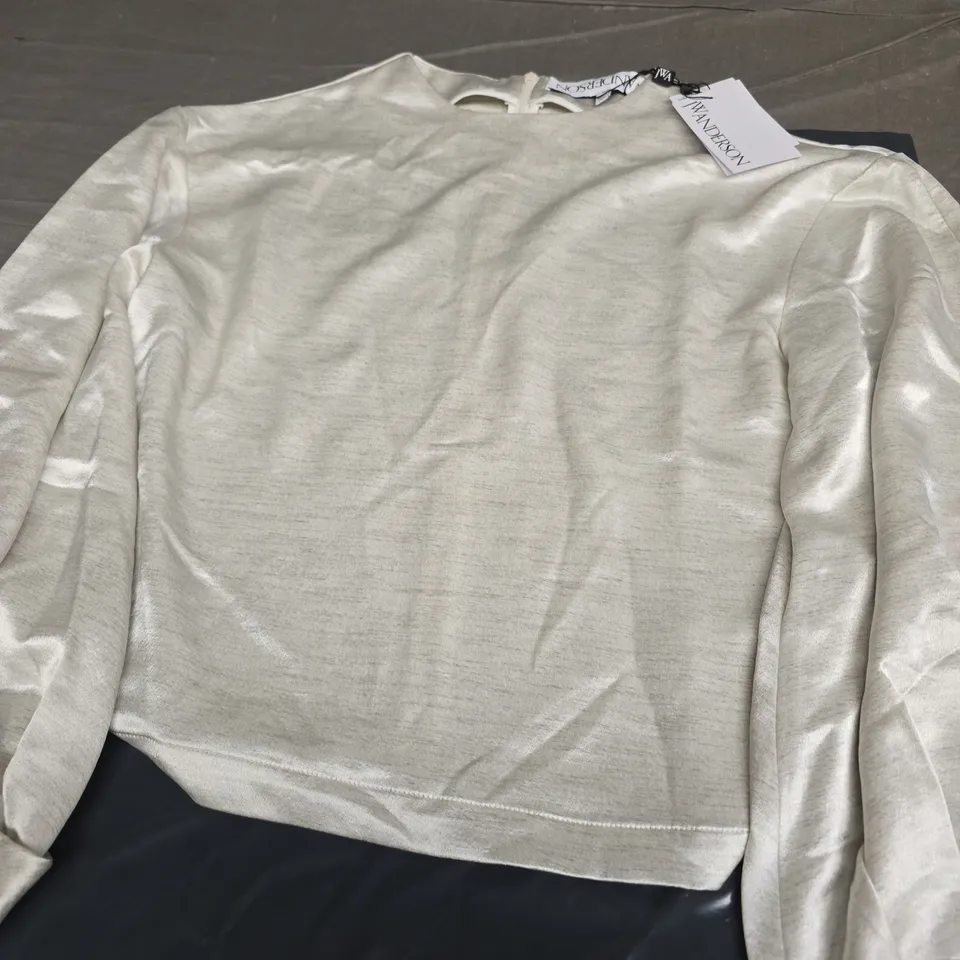 JWANDERSON TWISTED SLEEVE TOP IN WHITE SIZE 10