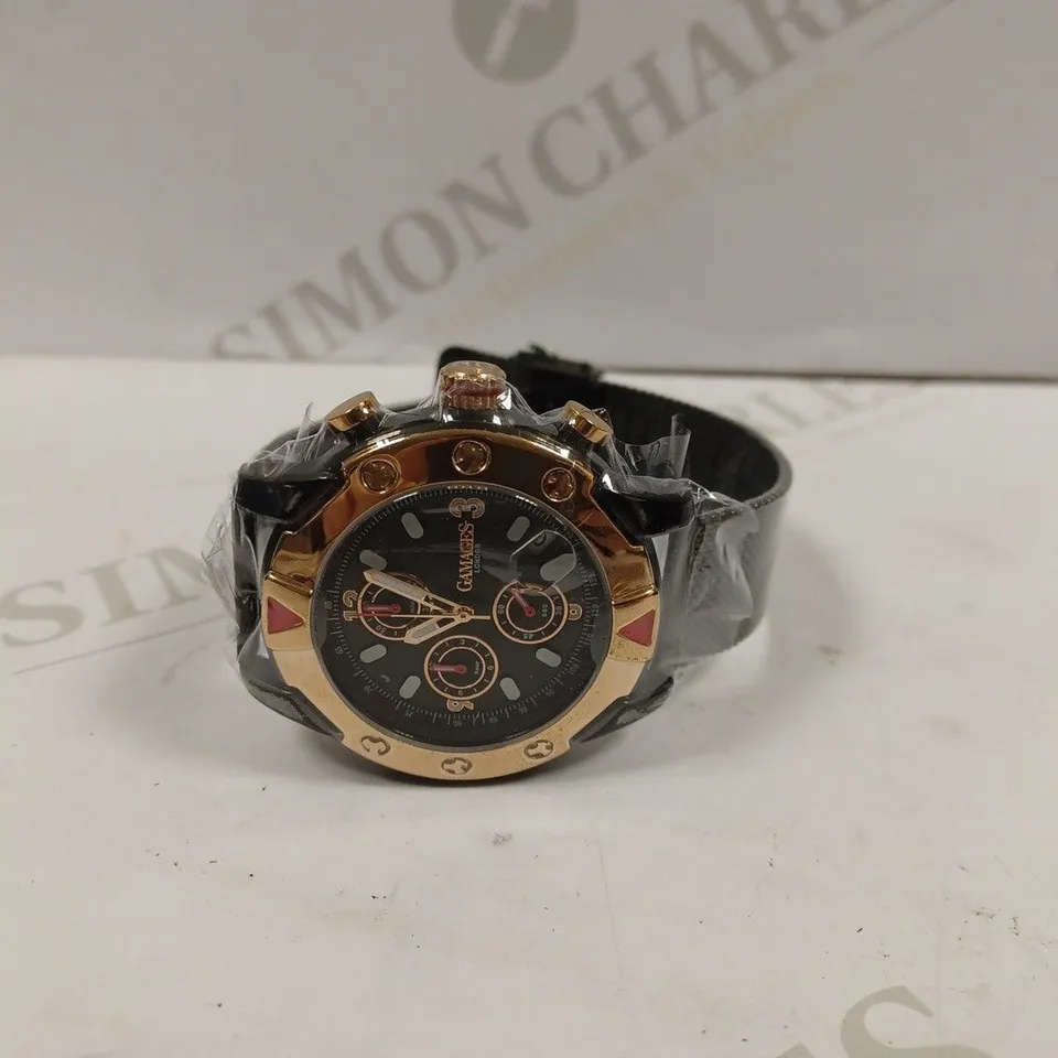 GAMAGES OF LONDON LIMITED EDITION HAND ASSEMBLED MECHANICAL QUARTZ INDUSTRIAL BLACK RRP £825