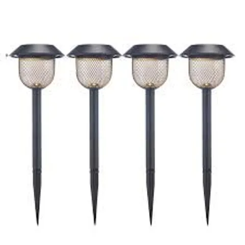 GARDEN REFLECTIONS 4 X METAL LATTICE WARM WHITE SOLAR LIGHTS
