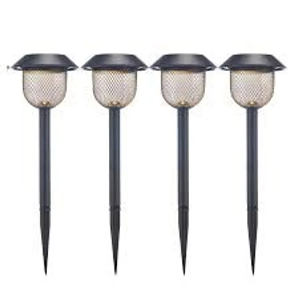 GARDEN REFLECTIONS 4 X METAL LATTICE WARM WHITE SOLAR LIGHTS