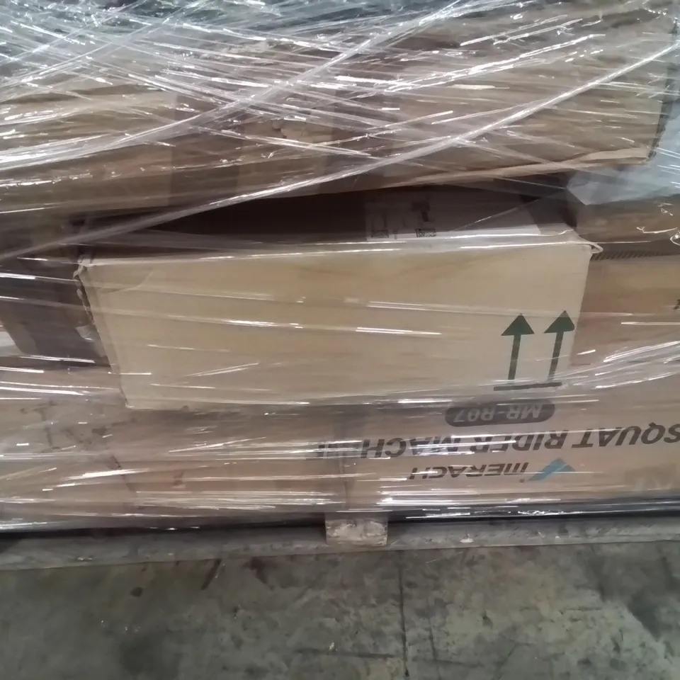 PALLET CONTAINING VARIOUS ASSORTED BOXED ITEMS TO INCLUDE, MINI HEDGE TRIMMER, ICE MAKER, STAINLESS STEEL STAND MIXER, FLOOR BASED SPRAY GUN AND LOTS MORE UNMARKED BOXED ITEMS 