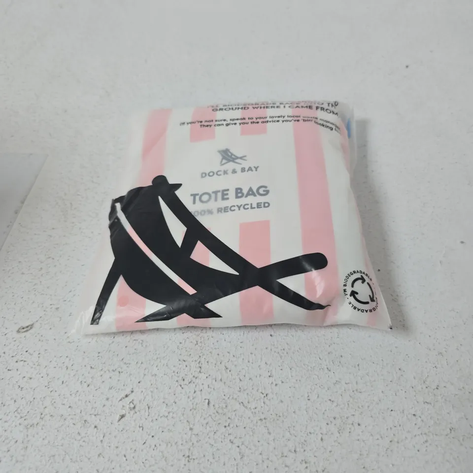 DOCK & BAY TOTE BAG – 100% RECYCLED, PINK STRIPES