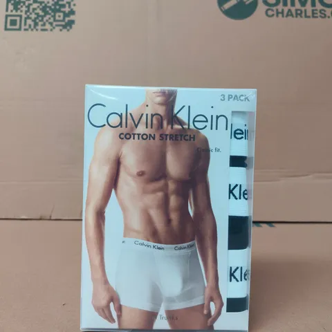 CALVIN KLEIN COTTON STRETCH TRUNKS - 3 PACK - SIZE M