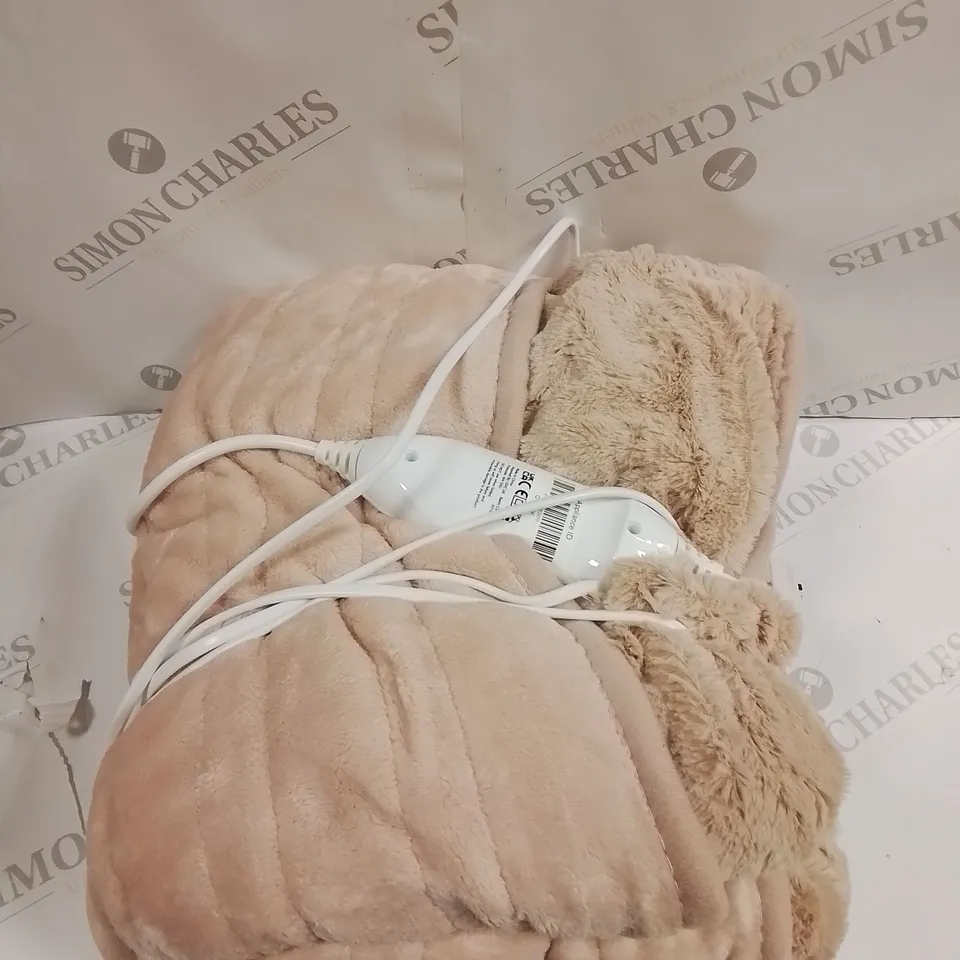 COZEE HOME VELVET SOFT HEATED BLANKET IN PINK