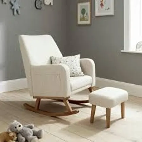 BOXED BABYMORE CALLIE NURSING CHAIR WITH STOOL - IVORY