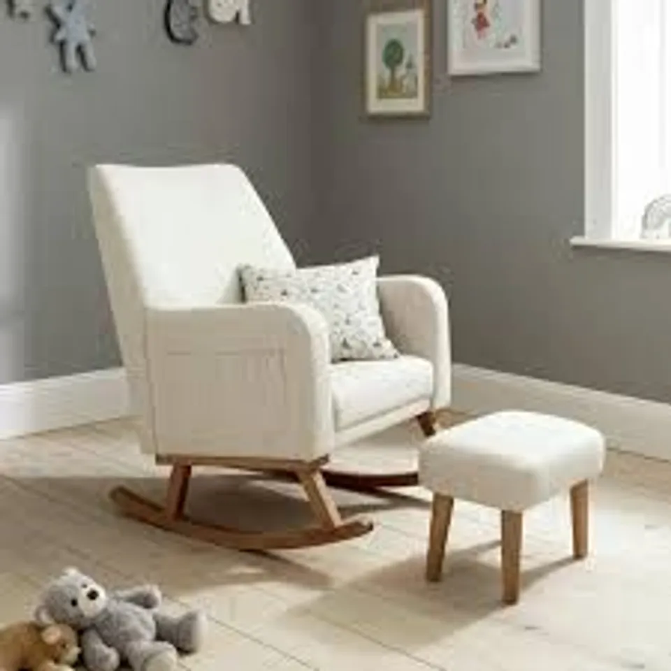 BOXED BABYMORE CALLIE NURSING CHAIR WITH STOOL - IVORY