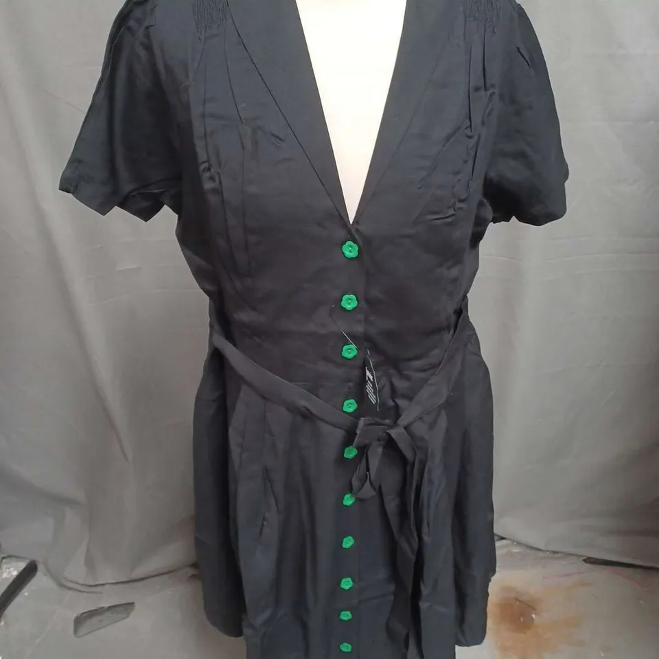 JOANIE BARB SHIRT DRESS IN TAP SHOE BLACK SIZE 14