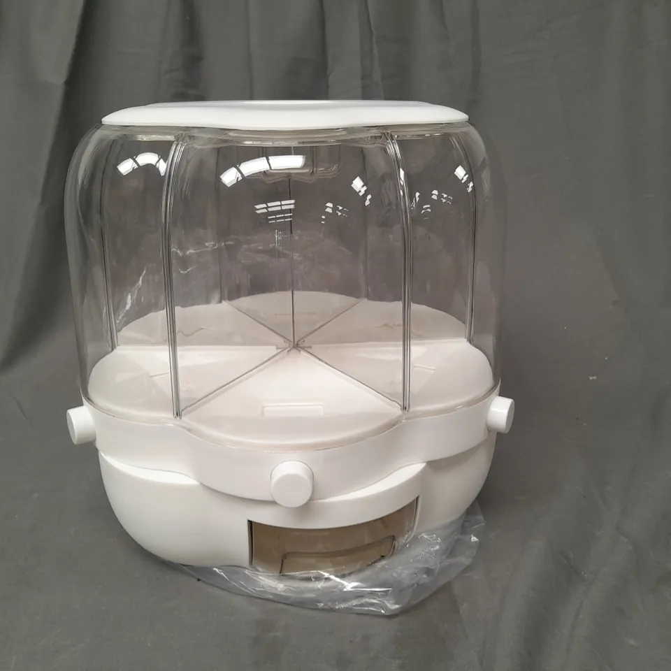 BOXED KITCHENS LAND ROTATING RICE BUCKET IN WHITE