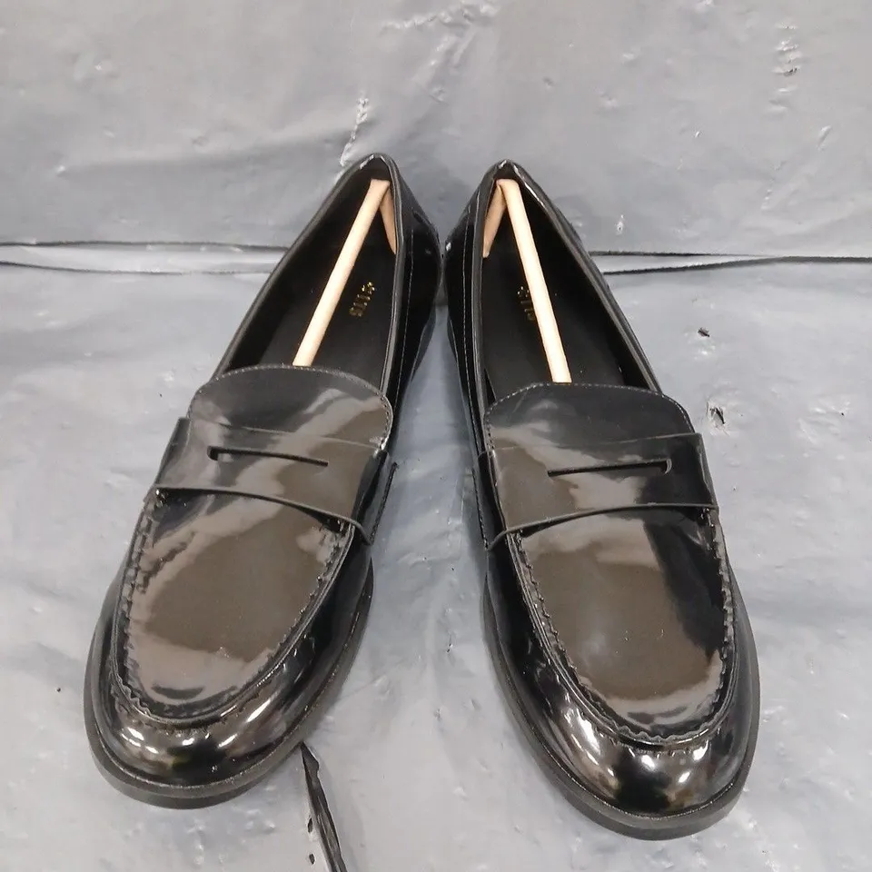 PAIR OF LONG TALL SALLY PATENT LOAFERS - BLACK - 8