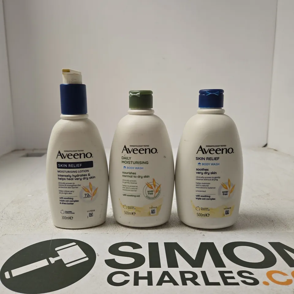 AVEENO SKIN RELIEF MOISTURISING LOTION 300ML; AVEENO DAILY MOISTURISING BODY WASH 500ML; AVEENO SKIN RELIEF BODY WASH 500ML