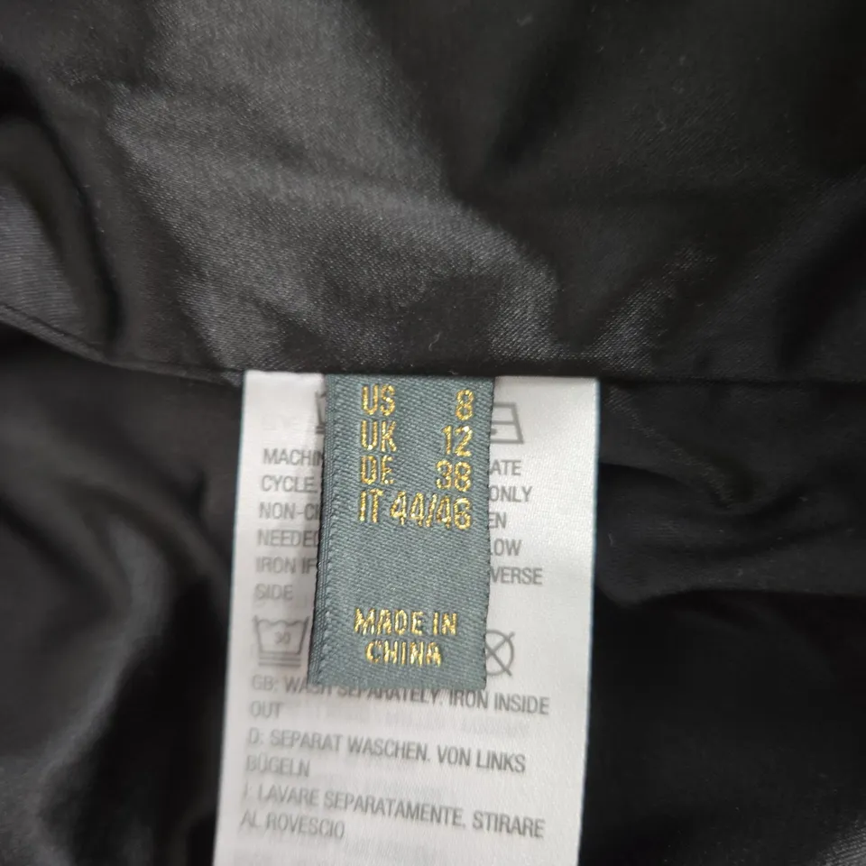 RUTH LANGFORD BOMBER JACKET – BLACK CROC-EFFECT, UK 12