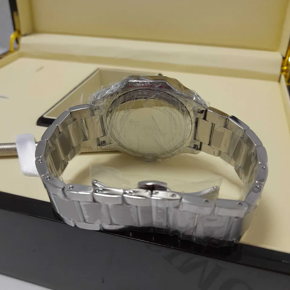 HELMA DH BLUE OCTAGONAL DIAL BRACELET STRAP WRISTWATCH